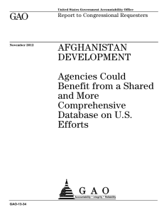 GAO AFGHANISTAN  DEVELOPMENT