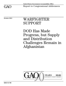 GAO WARFIGHTER SUPPORT DOD Has Made