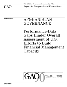 GAO AFGHANISTAN GOVERNANCE Performance-Data