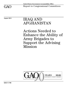 GAO IRAQ AND AFGHANISTAN Actions Needed to