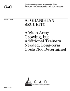 GAO AFGHANISTAN SECURITY Afghan Army