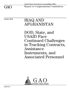 GAO IRAQ AND AFGHANISTAN DOD, State, and