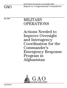 GAO MILITARY OPERATIONS Actions Needed to