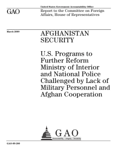 GAO AFGHANISTAN SECURITY U.S. Programs to