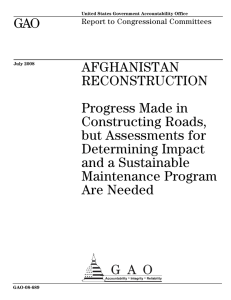 GAO AFGHANISTAN RECONSTRUCTION Progress Made in