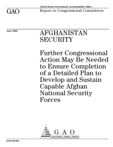 GAO AFGHANISTAN SECURITY Further Congressional
