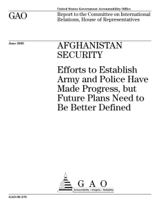 GAO AFGHANISTAN SECURITY Efforts to Establish