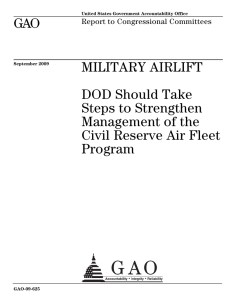 GAO MILITARY AIRLIFT DOD Should Take Steps to Strengthen