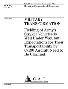 GAO MILITARY TRANSFORMATION Fielding of Army’s