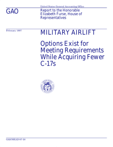 GAO MILITARY AIRLIFT Options Exist for Meeting Requirements