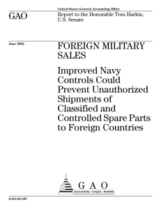 GAO FOREIGN MILITARY SALES Improved Navy