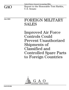 GAO FOREIGN MILITARY SALES Improved Air Force