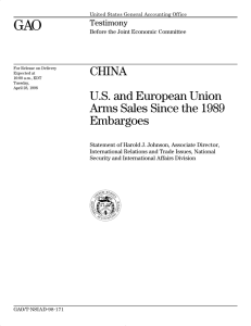 GAO CHINA U.S. and European Union Arms Sales Since the 1989