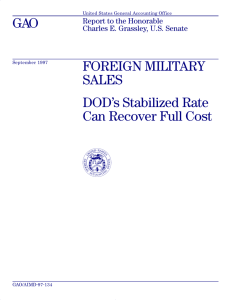 GAO FOREIGN MILITARY SALES DOD’s Stabilized Rate
