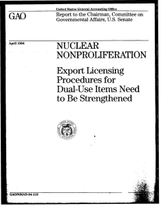 GAO NUCLEAR NONPROLl FER AT1
