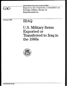 GAO IRAQ U.S. Military  Items Exported  or