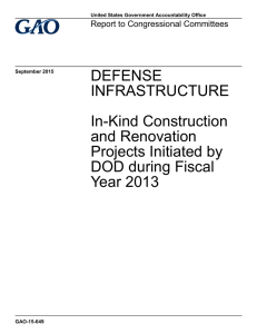 DEFENSE INFRASTRUCTURE In-Kind Construction and Renovation