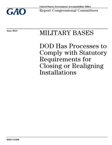 MILITARY BASES DOD Has Processes to Comply with Statutory Requirements for