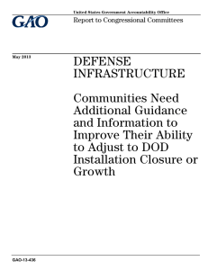 DEFENSE INFRASTRUCTURE Communities Need Additional Guidance