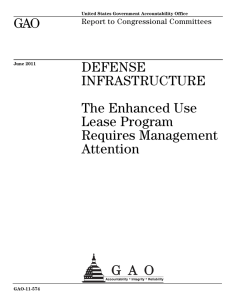 GAO DEFENSE INFRASTRUCTURE The Enhanced Use