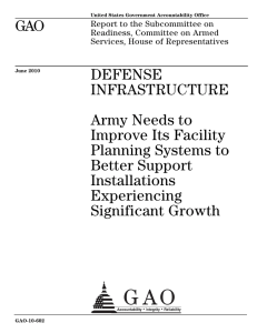 GAO DEFENSE INFRASTRUCTURE Army Needs to