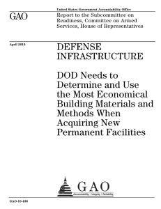 GAO DEFENSE INFRASTRUCTURE DOD Needs to