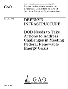 GAO DEFENSE INFRASTRUCTURE DOD Needs to Take