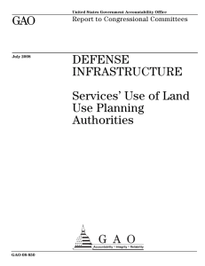 GAO DEFENSE INFRASTRUCTURE Services’ Use of Land