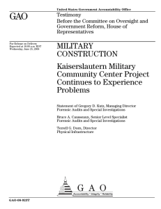 GAO MILITARY CONSTRUCTION Kaiserslautern Military