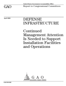 GAO DEFENSE INFRASTRUCTURE Continued