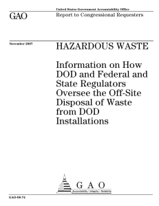 GAO HAZARDOUS WASTE Information on How DOD and Federal and