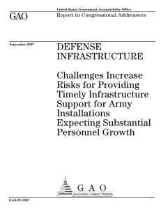 GAO DEFENSE INFRASTRUCTURE Challenges Increase
