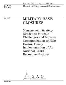 GAO MILITARY BASE CLOSURES