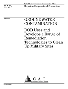 GAO GROUNDWATER CONTAMINATION DOD Uses and