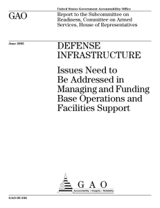 GAO DEFENSE INFRASTRUCTURE Issues Need to