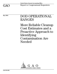 GAO DOD OPERATIONAL RANGES More Reliable Cleanup
