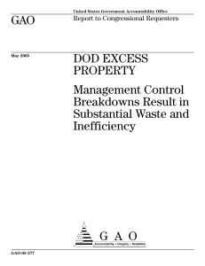a GAO DOD EXCESS PROPERTY