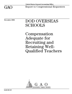 GAO DOD OVERSEAS SCHOOLS Compensation