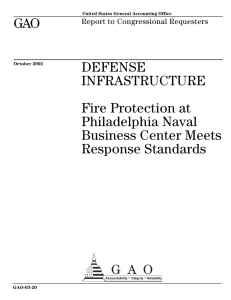 GAO DEFENSE INFRASTRUCTURE Fire Protection at