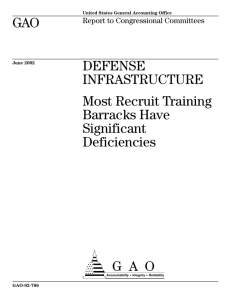 a GAO DEFENSE INFRASTRUCTURE