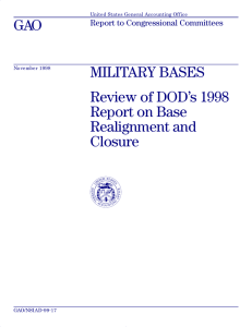 GAO MILITARY BASES Review of DOD’s 1998 Report on Base