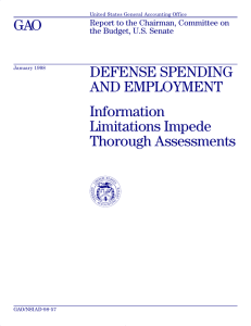 GAO DEFENSE SPENDING AND EMPLOYMENT Information