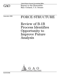 GAO FORCE STRUCTURE Review of B-1B Process Identifies