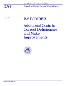 GAO B-2 BOMBER Additional Costs to Correct Deficiencies