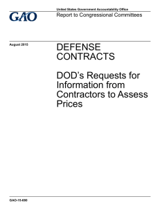 DEFENSE CONTRACTS DOD’s Requests for Information from