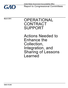 OPERATIONAL CONTRACT SUPPORT Actions Needed to