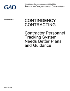 CONTINGENCY CONTRACTING Contractor Personnel Tracking System