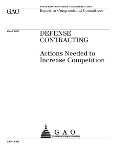 GAO DEFENSE CONTRACTING Actions Needed to