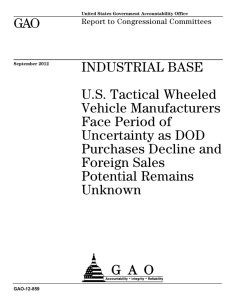 GAO INDUSTRIAL BASE U.S. Tactical Wheeled Vehicle Manufacturers