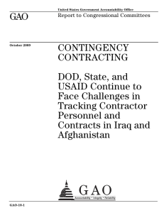 GAO CONTINGENCY CONTRACTING DOD, State, and